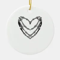 Skeleton Hands Heart Sign Retro Halloween Costume  Ceramic Ornament