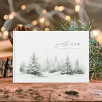 Rustic Winter Wedding Forest Green ID1049 Guest Book