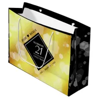 Elegant 21st Brass Wedding Anniversary Celebration Large Gift Bag