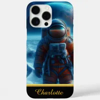 Astronaut In A Bright Orange Space Suit iPhone 16 Pro Max Case