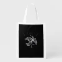 Crow, F-Caw-F Funny Bird Retro Graphic Grocery Bag