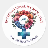 International Women's Day | Accelerate Action Classic Round Sticker