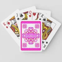 Kindness in Pink Mandala Poker Cards