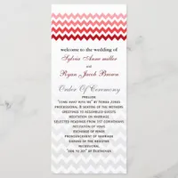 Mod chevron red Ombre Wedding program