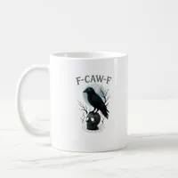Gothic Crow F-Caw-F Raven Skull Moon Halloween Coffee Mug