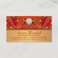 Orange Delight Fractal Lace Art Business Card