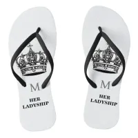 Her Ladyship Funny Beach Shoes Crown Flip Flops