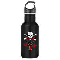 Jolly Roger Y Monogram Initial Water Bottle