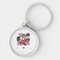 Skeleton Hands Valentines Day Classic Style Keychain