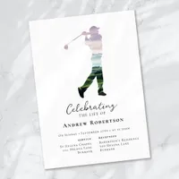 Golfer Golf Course Funeral  Invitation