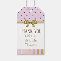 Thank You Purple and Gold Wedding Gift Tag