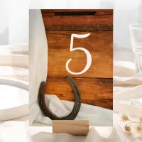 Horseshoe and Satin Western Wedding Table Numbers