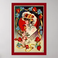 Vintage Lady My Valentine Value Poster Paper