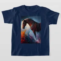 Elegant Prismatic Arabian Horse Digital Art T-Shirt