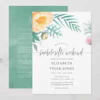Tropical Mint Bachelorette Weekend Itinerary Invitation