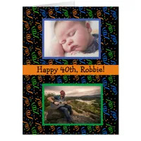 Jumbo Sized Happy Birthday Now and Then Photos Card