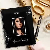 Photo black silver glitter dust appointments 202 planner