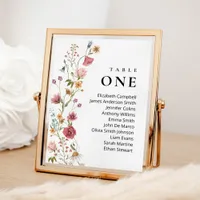 Editable Table Number Seating Chart Card