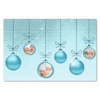 Christmas Ornaments Photo Template Turquoise ID251 Tissue Paper