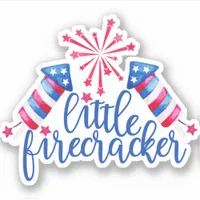 Little Firecracker 4th of July Red White & Blue Sticker