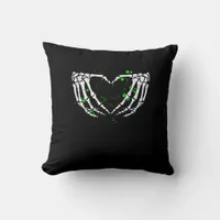 Skeleton Hand Heart Sign Costume Halloween Throw Pillow