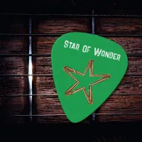 Star of Wonder Faux Gold Red Green Xmas Christmas Guitar Pick