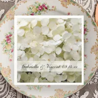White Hydrangea Floral Wedding Napkins