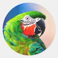 Cute AI Generated Parrot Classic Round Sticker