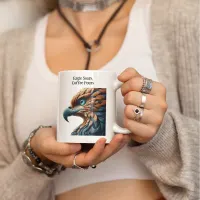 Feathered Eagle Portrait Eagle Soars, Coffee Pours Giant Coffee Mug