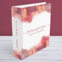 Pink And Gold Modern Art Liquid Watercolor Ink 3 Ring Binder