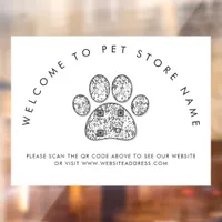 Welcome to Pet Store Name QR Code Window Cling