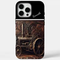 Antique Tractor On Leather iPhone 16 Pro Max Case