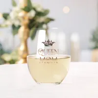 Queen Mom Stemless Wine Glass