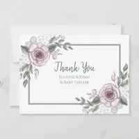 Thank You Notes | Mauve Roses Baby Shower