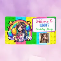 Anime Girl Colorful Pop Art Birthday
