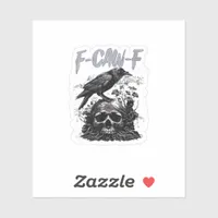 Funny F-Caw-F Crow Funny Halloween Retro Classic Sticker
