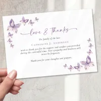 Sympathy Butterflies Funeral  Thank You Card