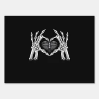 Skeleton Ribs Hand Heart Sign