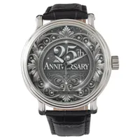 Elegant Silver 25th Anniversary Watch