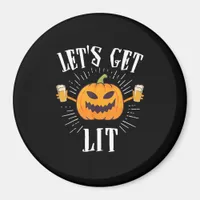 Let's Get Lit Halloween Beer Drinker Magnet