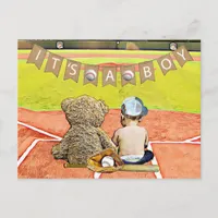 Baseball Themed Boy's Baby Shower Postcard
