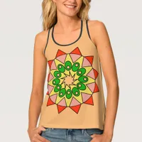 Tank Top - Mandala in Red, Pink, Green, Yellow