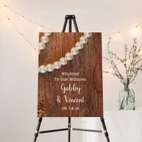 Rustic Barn Wood and Pearls Country Wedding Foam Board