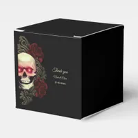 Scary floral dark moody gothic skull hallowedding favor boxes