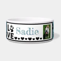 Paw Print. Dog's name and photo Custom Bowl