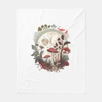 Aesthetic Goblincore And Cottagecore Mushroom Sere Fleece Blanket