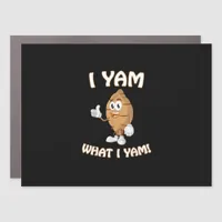 I Yam What I Yam Shirt Funny Thanksgiving Food Pun Car Magnet