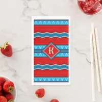 Southwest River Canyon Red Turquoise Monogrammed Paper Guest Towels