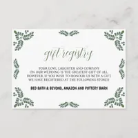 Mexican Talavera Green Floral Minimalist Wedding Enclosure Card