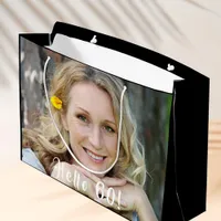 60th birthday custom photo hello 60 large gift bag